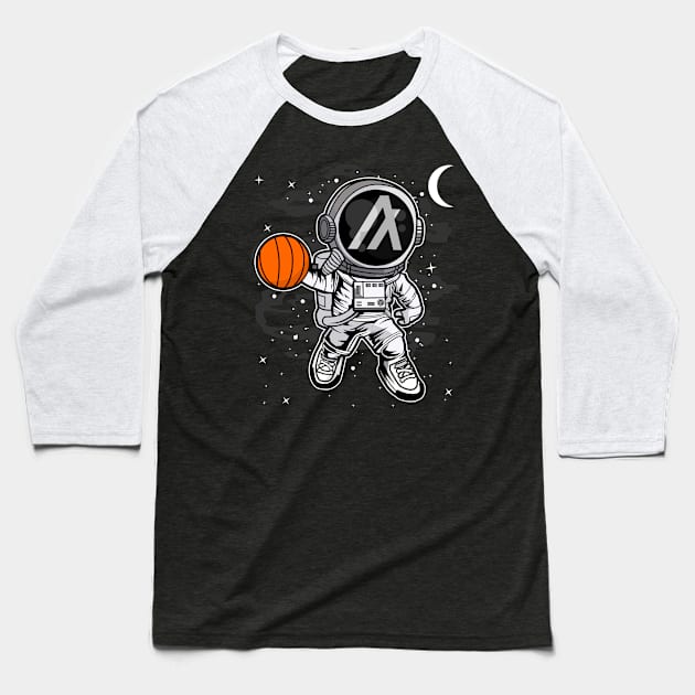 Astronaut Basketball Algorand ALGO Coin To The Moon Crypto Token Cryptocurrency Blockchain Wallet Birthday Gift For Men Women Kids Baseball T-Shirt by Thingking About